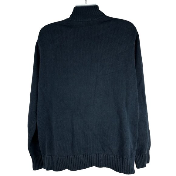 LL Bean Men's Mock Neck 1./4 Zip Pullover Knit Sweater Size XL Blue 100% Cotton - Picture 4 of 7